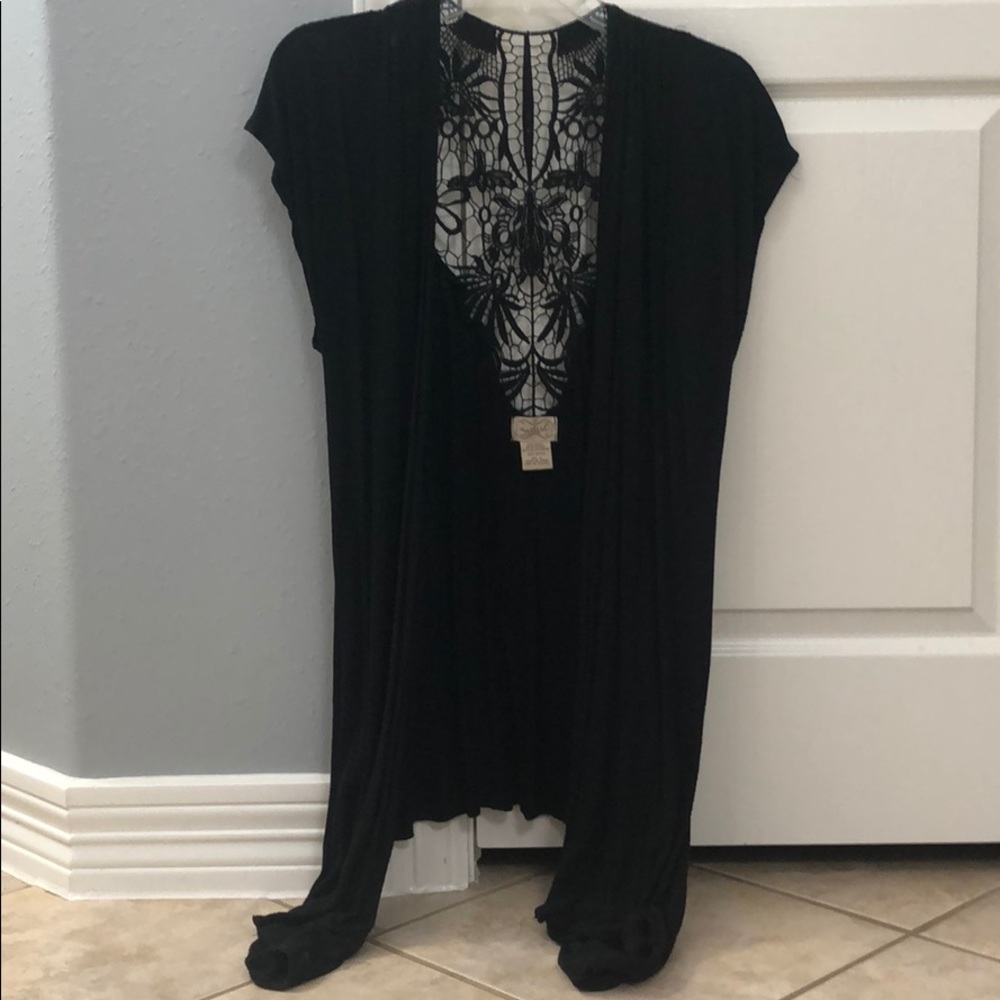 Black cotton cardigan